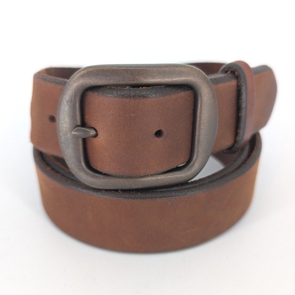 REI Leather Belt Mens 42 Brown Rugged Made in USA Gorpcore Workwear Rustic Hike